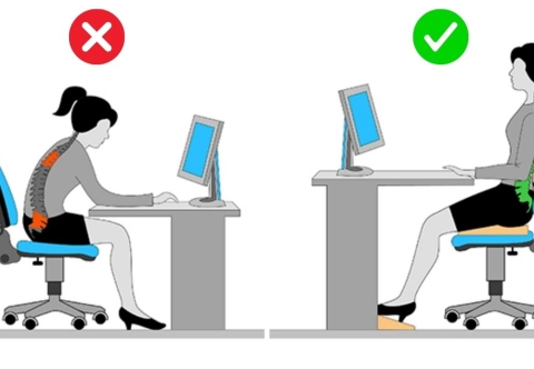 Tư thế tốt nhất khi ngồi hoặc đứng lâu để tránh gây áp lực lên vùng bẹn